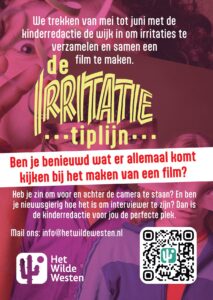 Achterkant van een flyer met informatie over de Irritatietiplijn. 